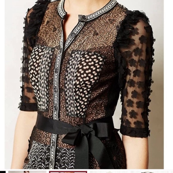 Pristine condition dress - Bryan Lars Allusione Sheath black 0 PETITE with tie - Picture 2 of 14